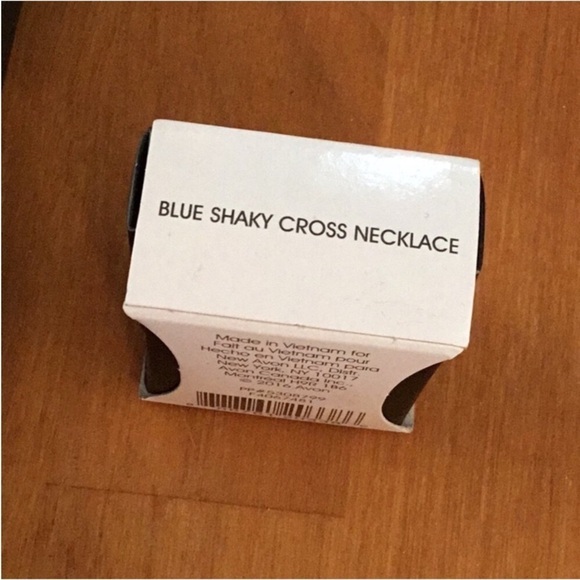 Avon BLUE shaky cross necklace 16” clasp to clasp with extender new in b… - Picture 4 of 11
